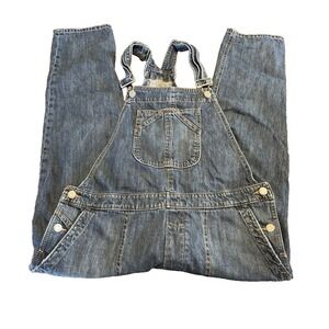 Gap Denim Bib Overalls Women's Jean Blue Indigo Slouchy Crop Adjustable Straps M